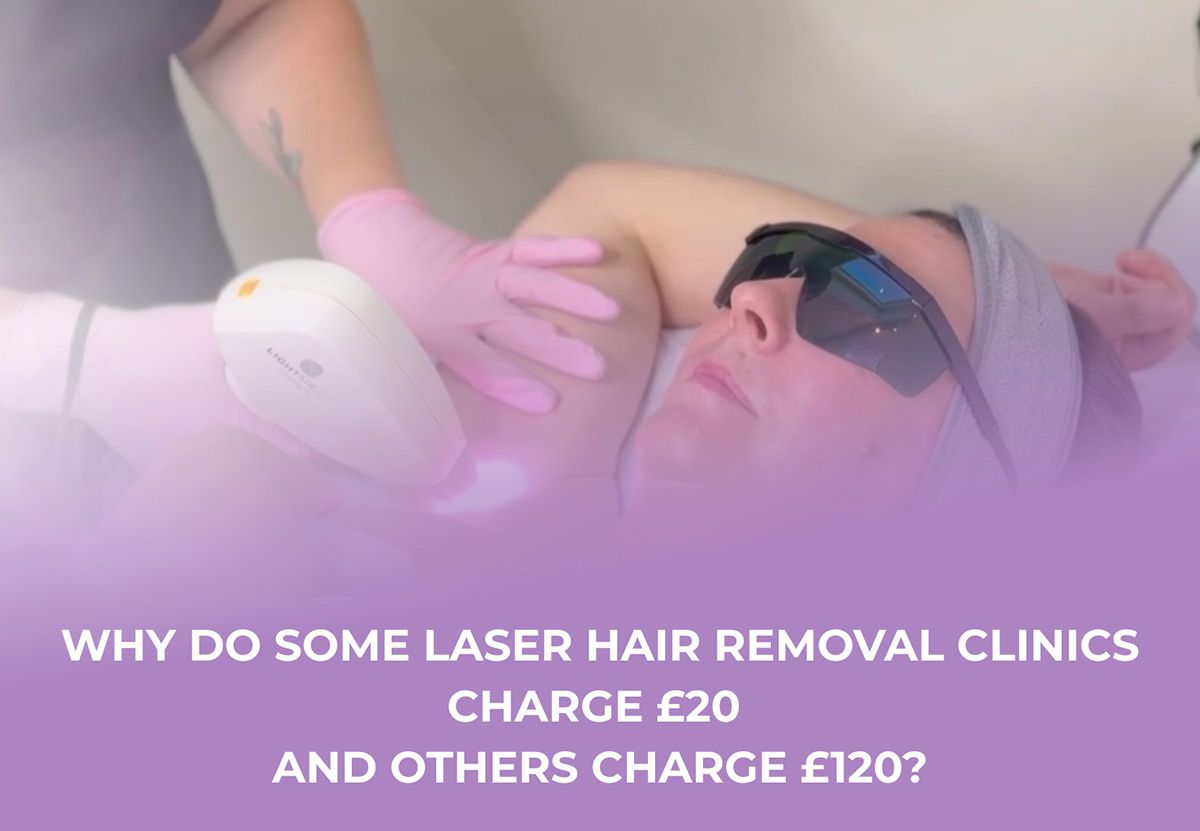 laser hair removal in progress